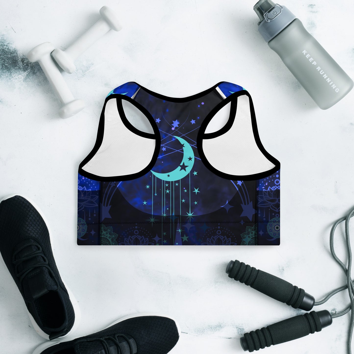 matching Set Lunar High Waisted Leggings & Padded Sports Bra Back Gym
