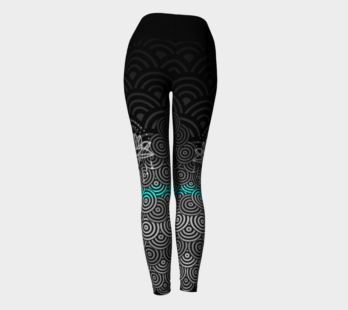 Luxury Super Wide Waist Eco Polyester Leggings Ebony