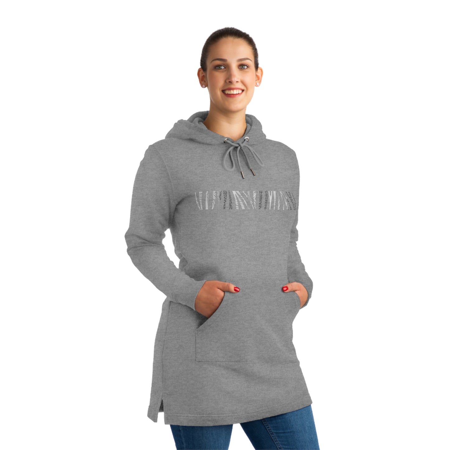 Eco/Enviro Friendly Hoodie Dress Ice Tiger Grey