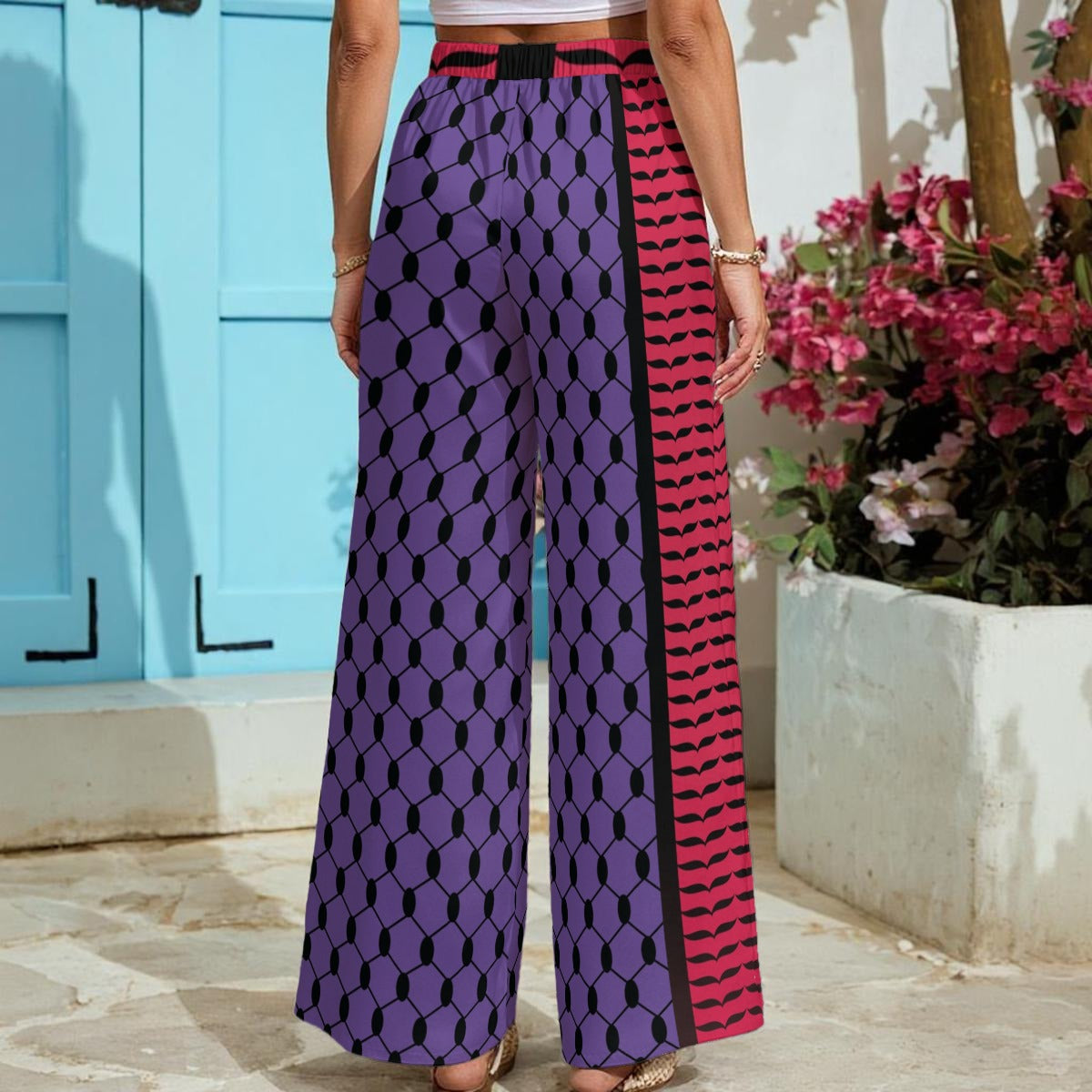 Zara In Gaza Royal Wide Leg Pants with Pockets