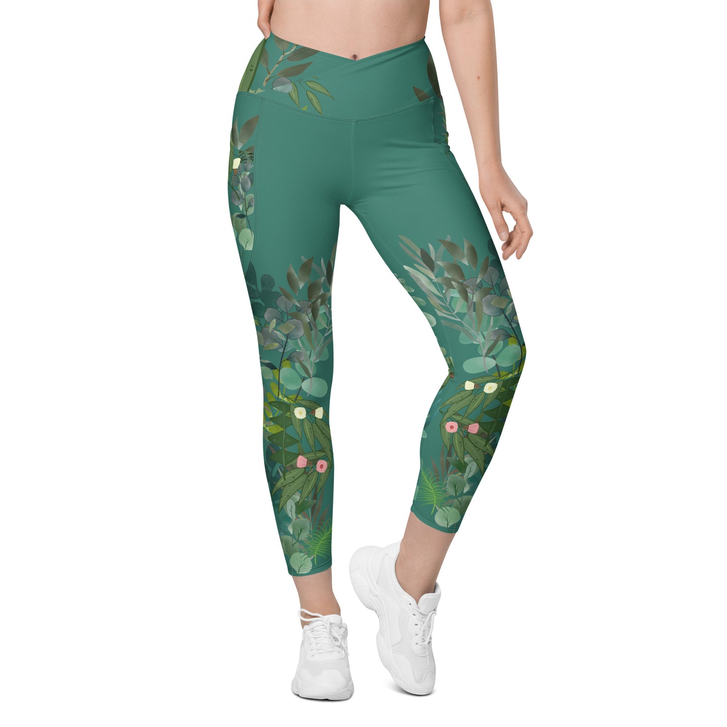 Gillian Grace Recycled Crossover Leggings with Pockets Australian Native