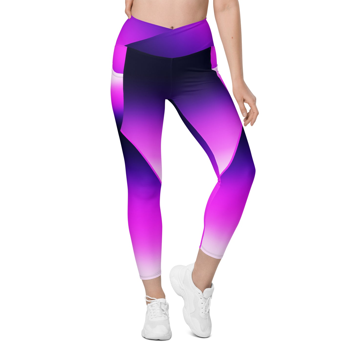 Gillian Grace Recycled Crossover Leggings with Pockets Sunset