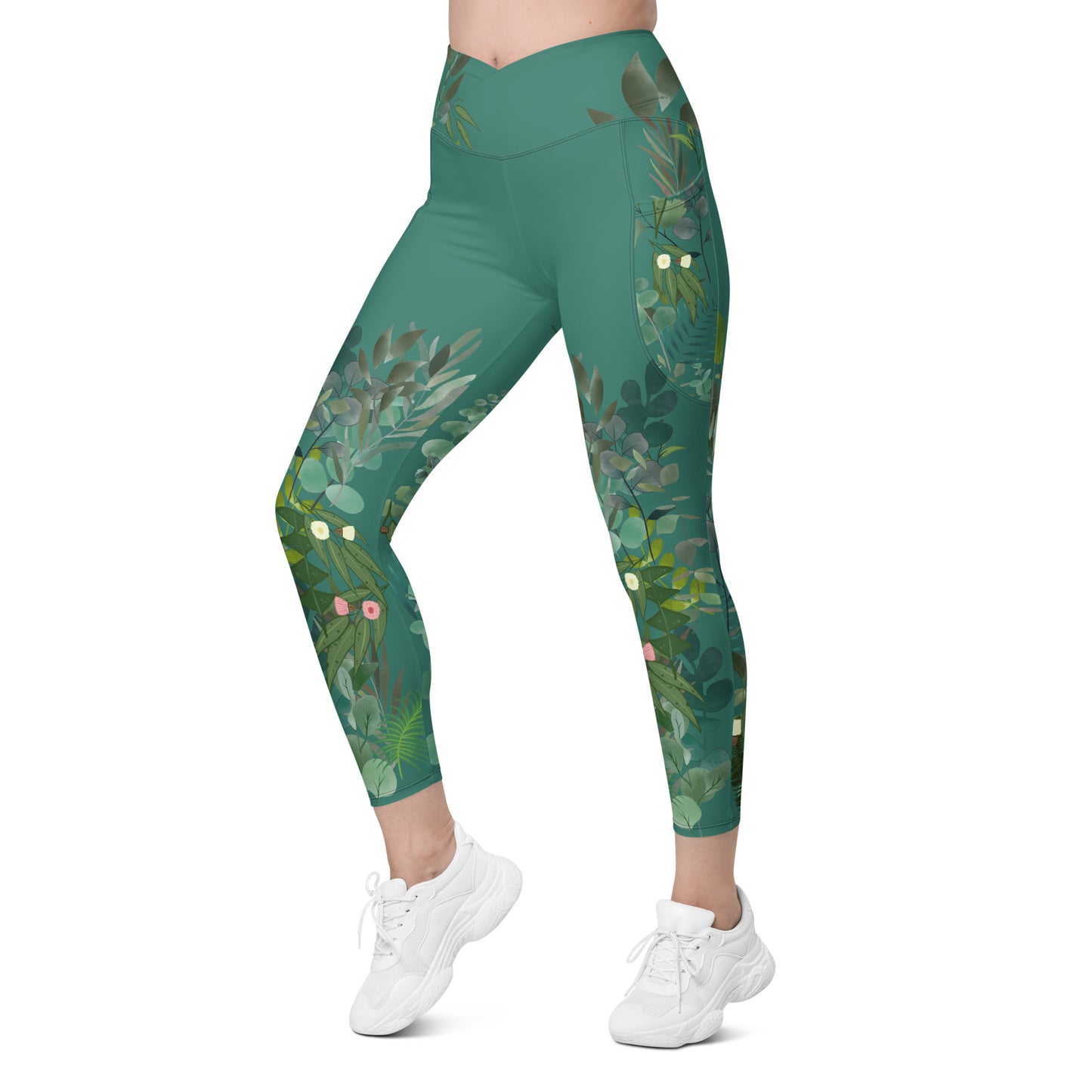 Gillian Grace Recycled Crossover Leggings with Pockets Australian Native