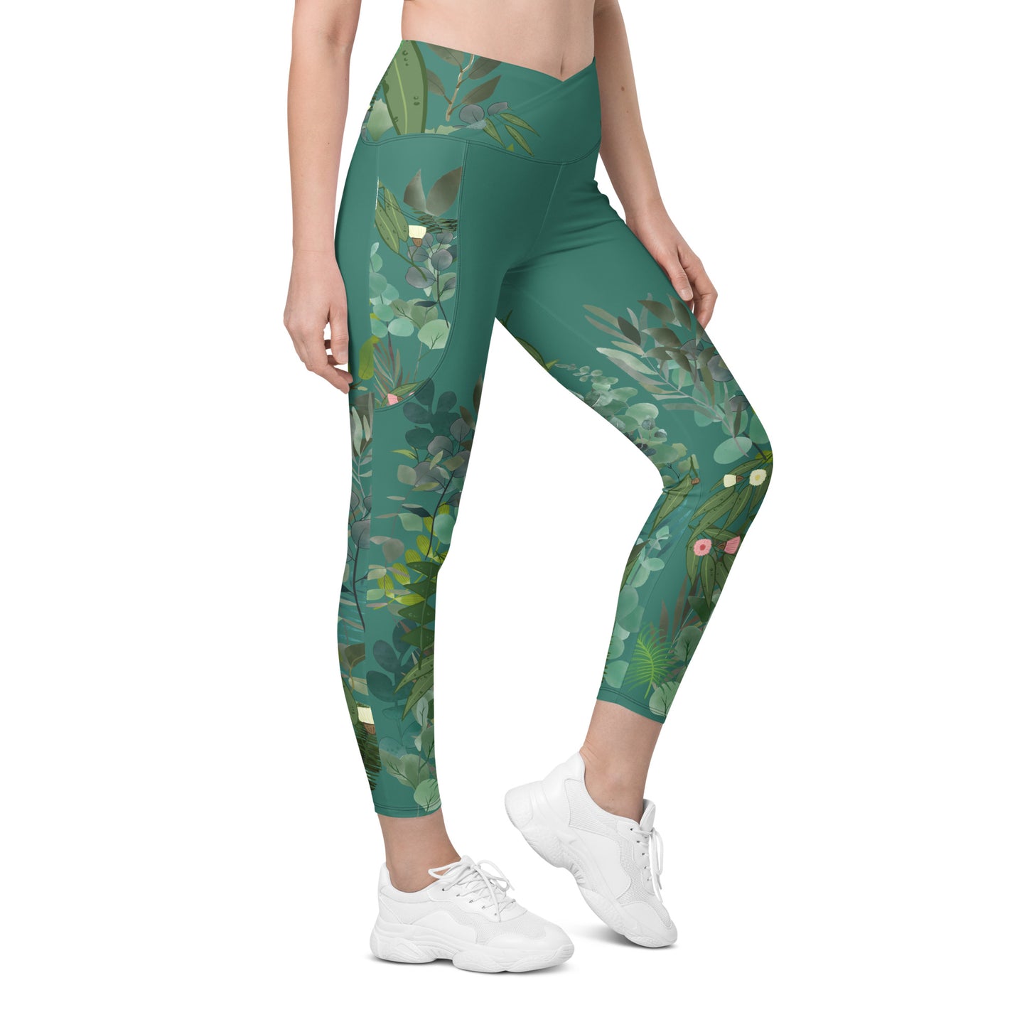 Gillian Grace Recycled Crossover Leggings with Pockets Australian Native