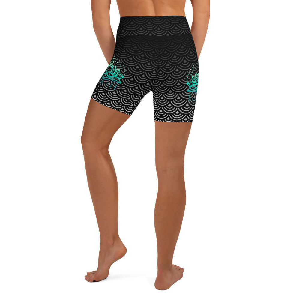 Yoga/Swim Shorts Mermaid Ebony