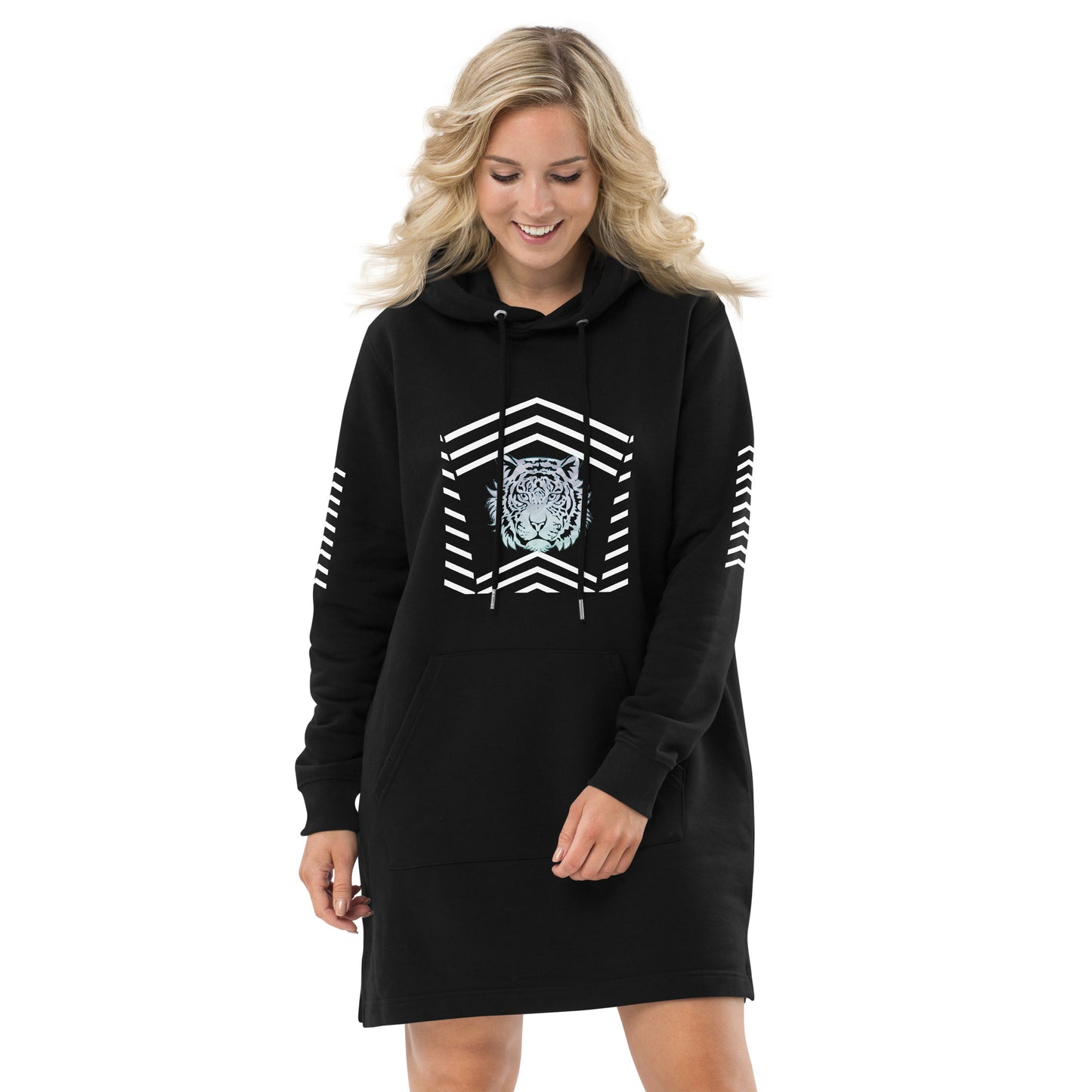 Ice Tiger Striped Eco Friendly HOODIE Dress 1