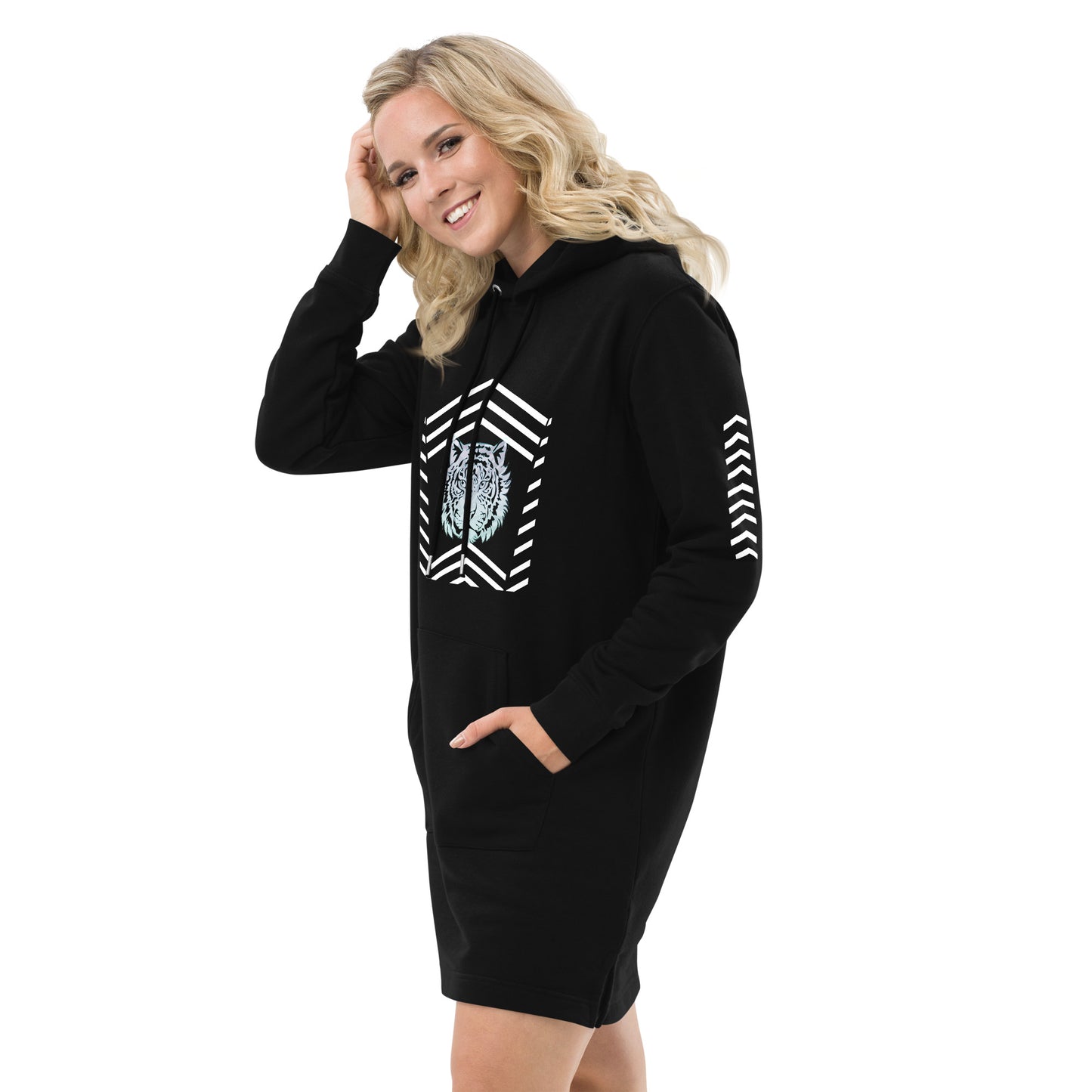 Ice Tiger Striped Eco Friendly HOODIE Dress 1