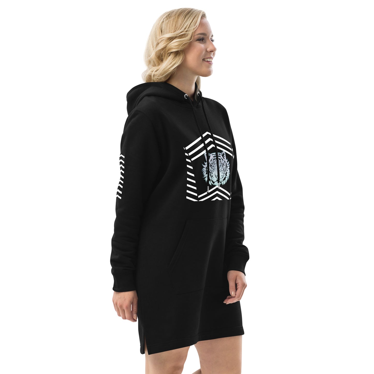 Ice Tiger Striped Eco Friendly HOODIE Dress 1