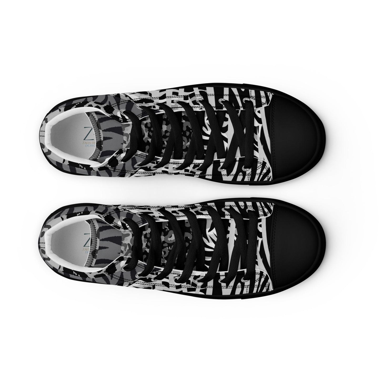 Mens High Top Canvas Shoes Ice Tiger