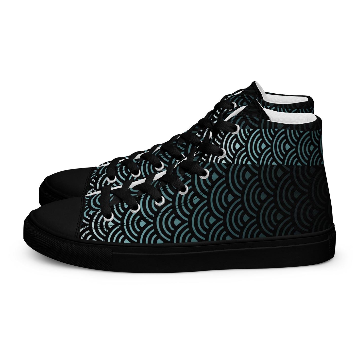 Mens High Top Canvas Shoes Japanese Waves River