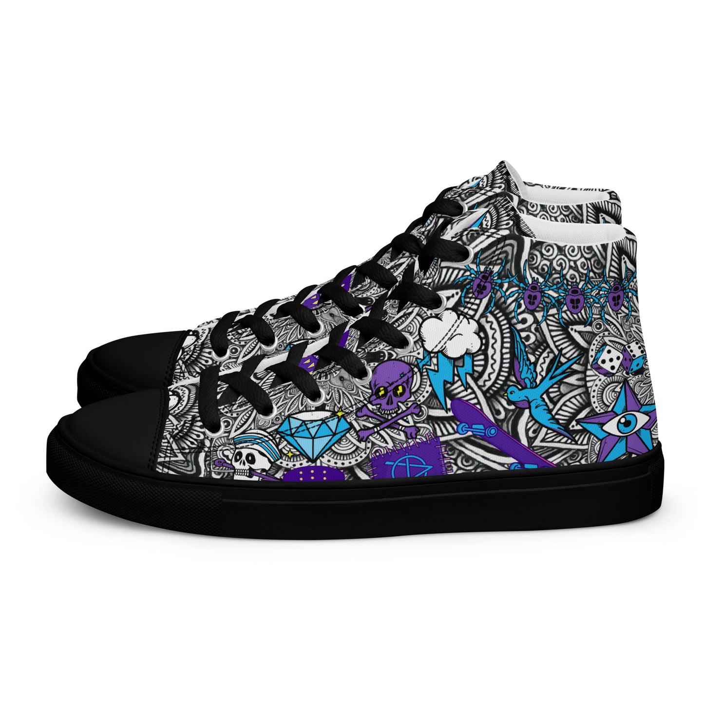 Mens High Top Canvas Shoes Comic Punk