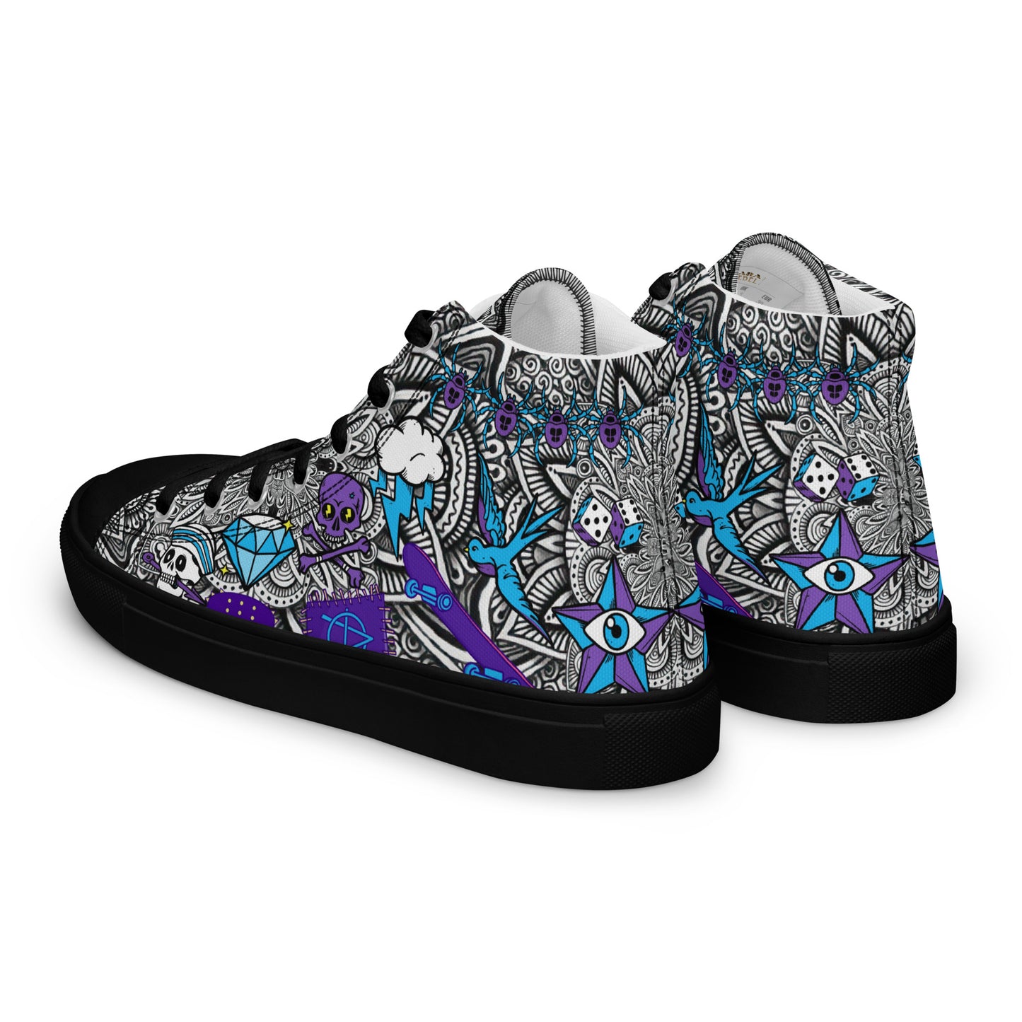 Mens High Top Canvas Shoes Comic Punk