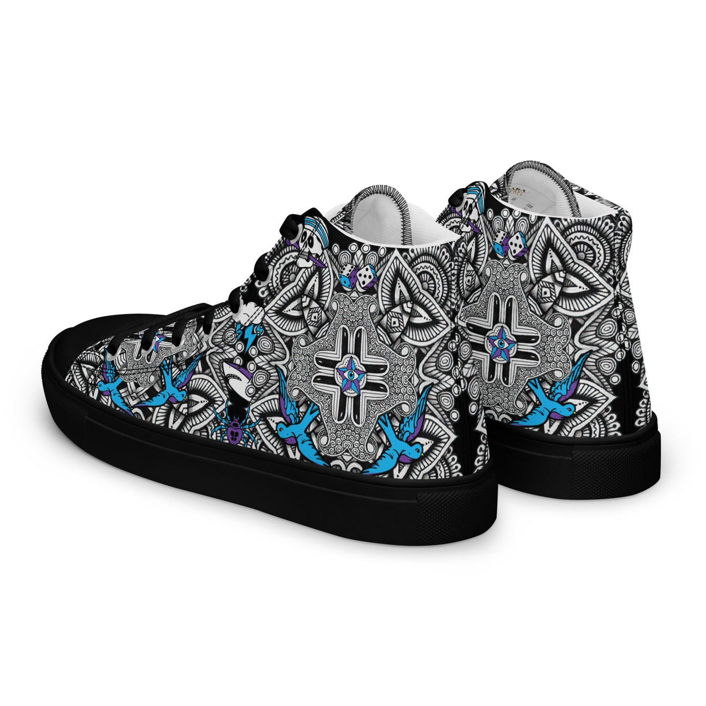 Mens High Top Canvas Shoes Tribal Punk