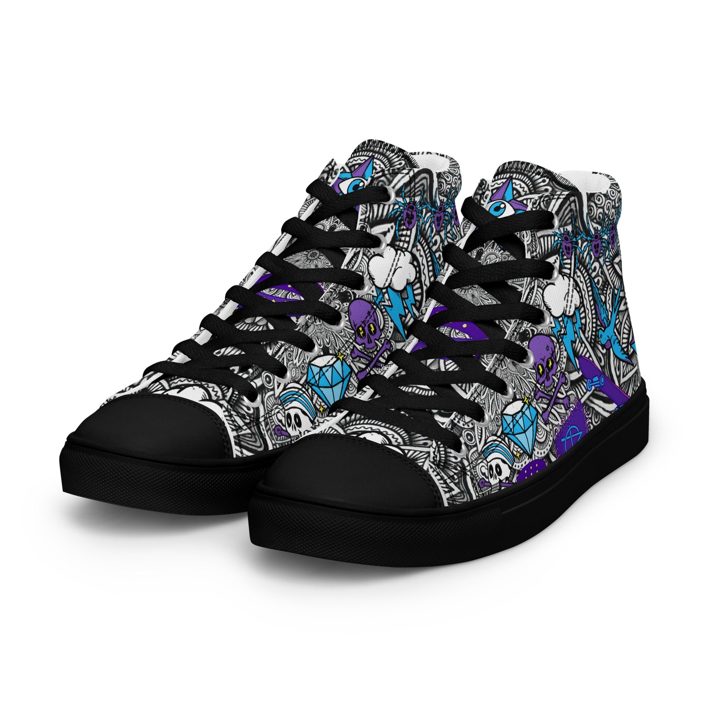 Mens High Top Canvas Shoes Comic Punk