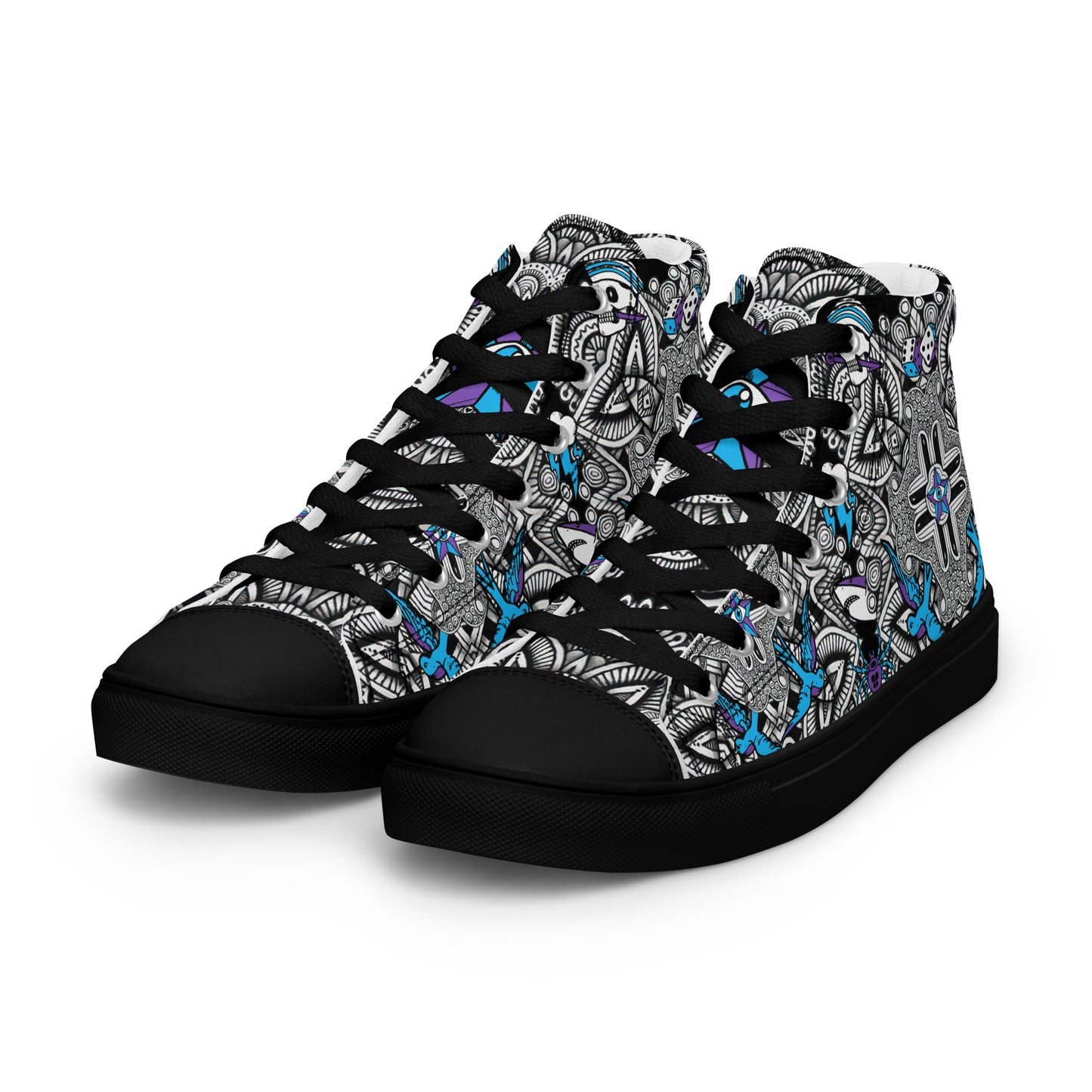 Mens High Top Canvas Shoes Tribal Punk