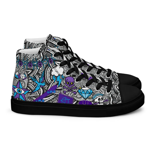 Mens High Top Canvas Shoes Comic Punk