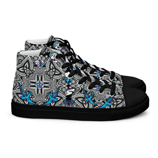 Mens High Top Canvas Shoes Tribal Punk