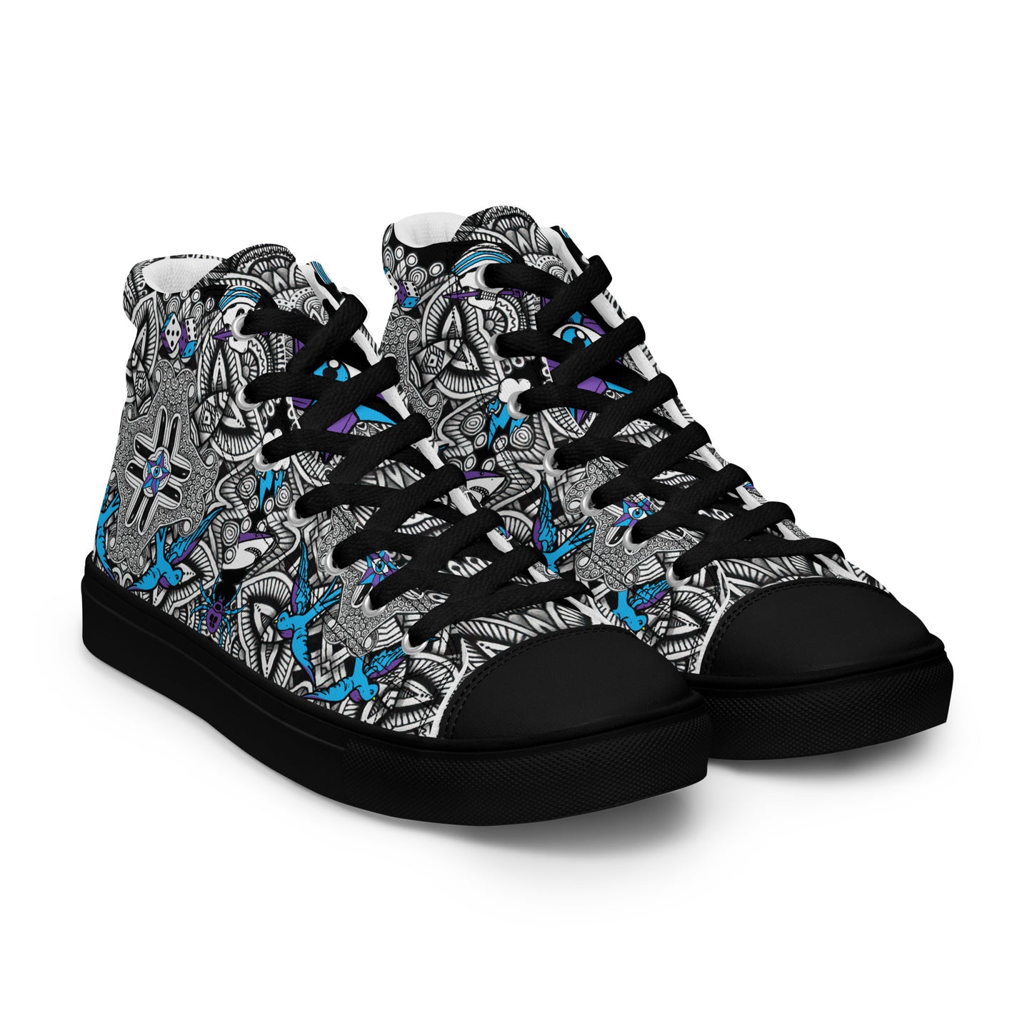 Mens High Top Canvas Shoes Tribal Punk