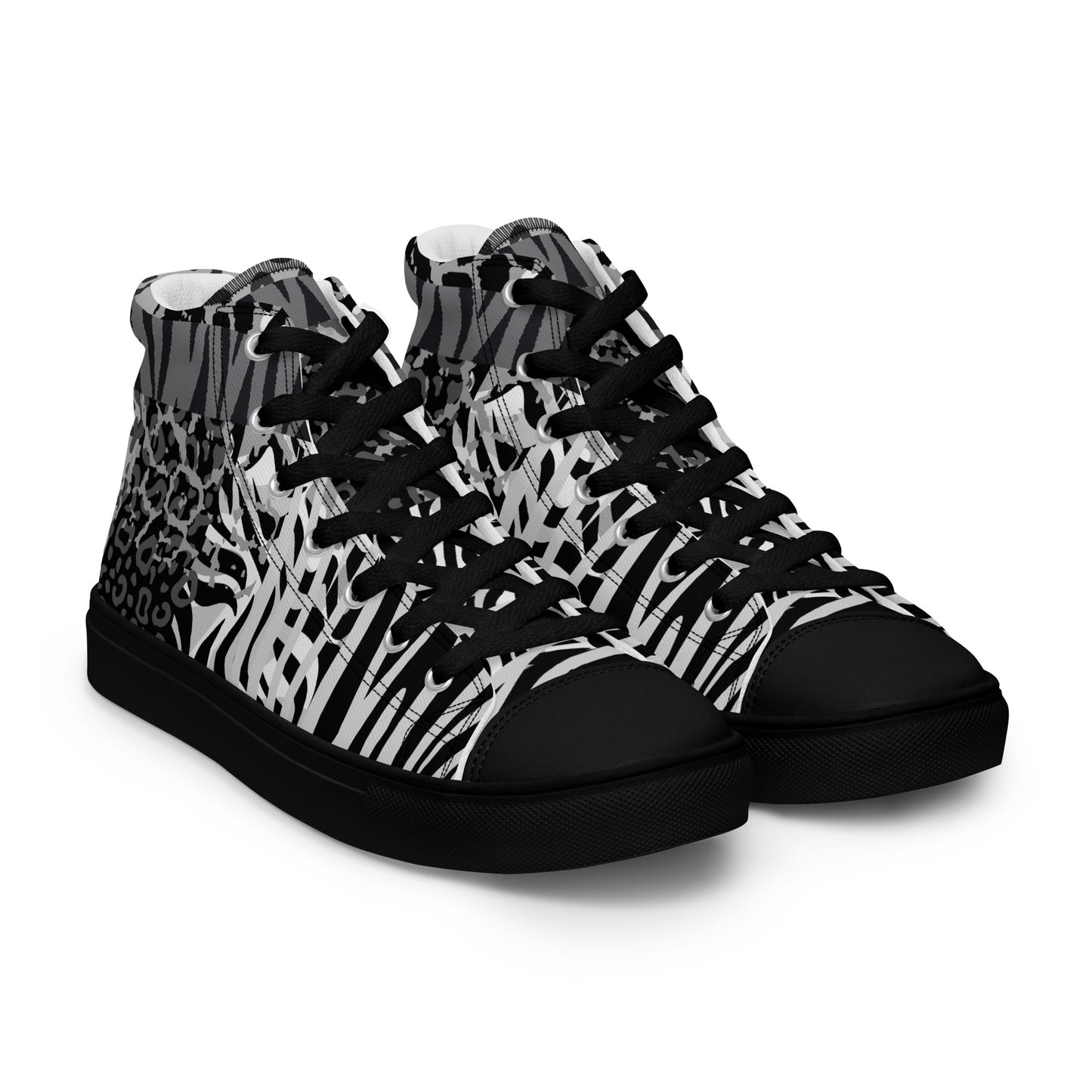 Mens High Top Canvas Shoes Ice Tiger