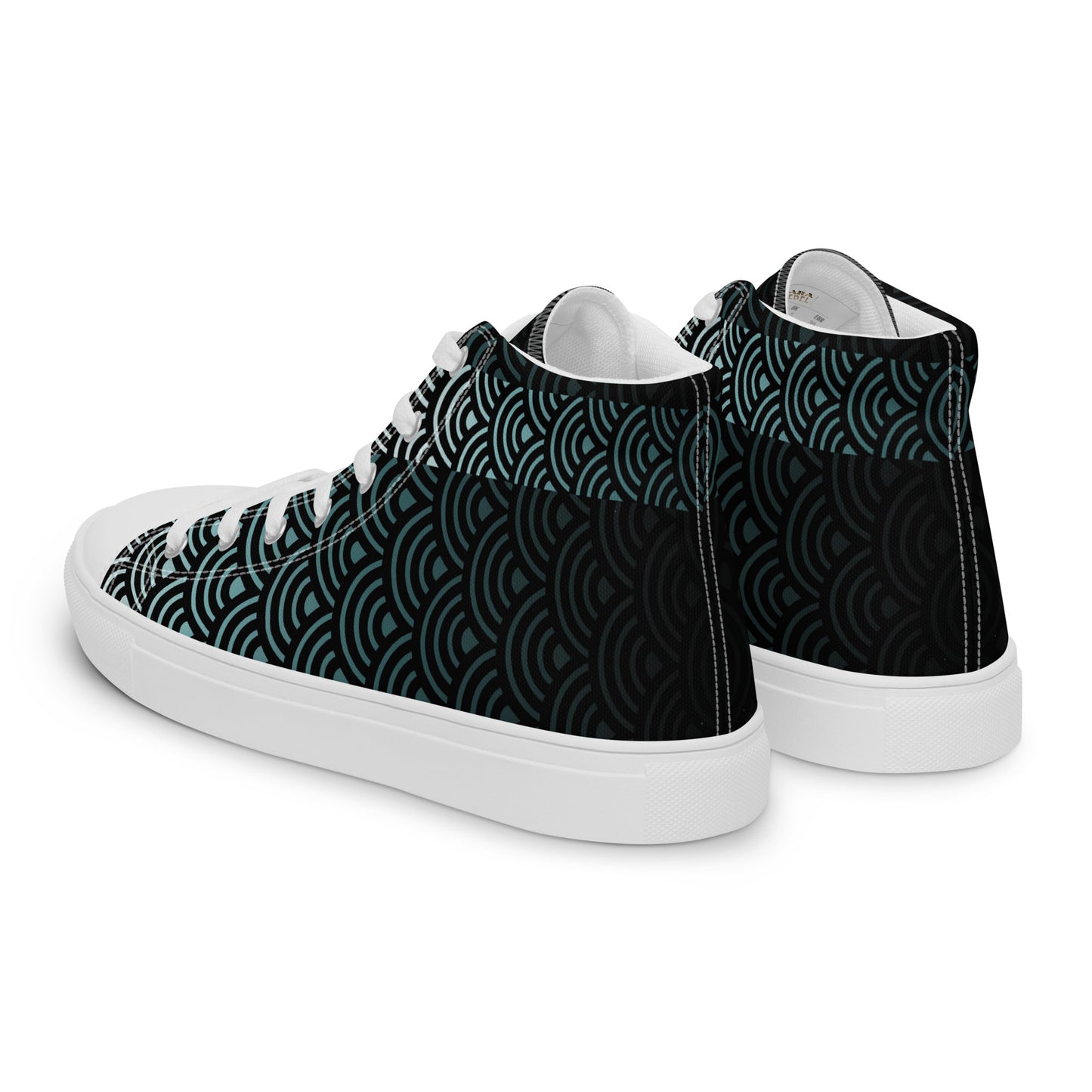 Mens High Top Canvas Shoes Japanese Waves River