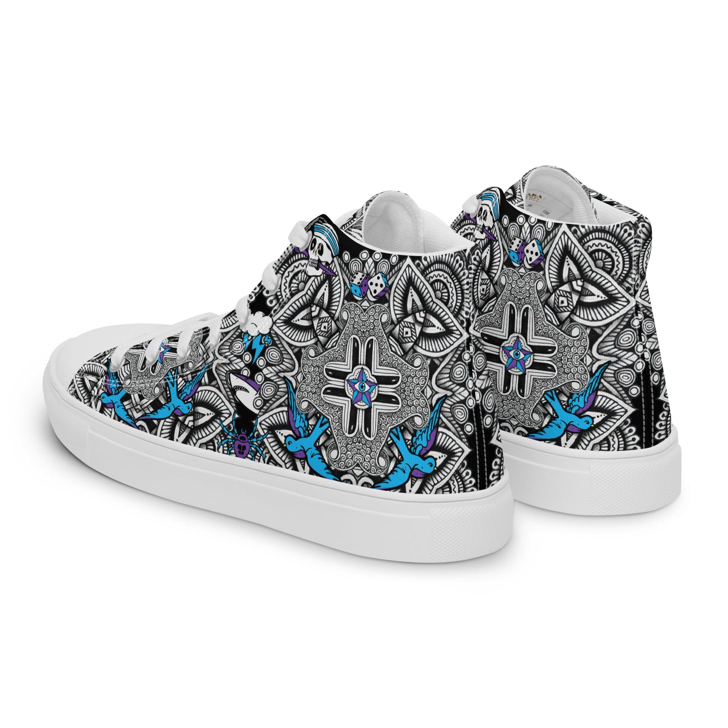 Mens High Top Canvas Shoes Tribal Punk