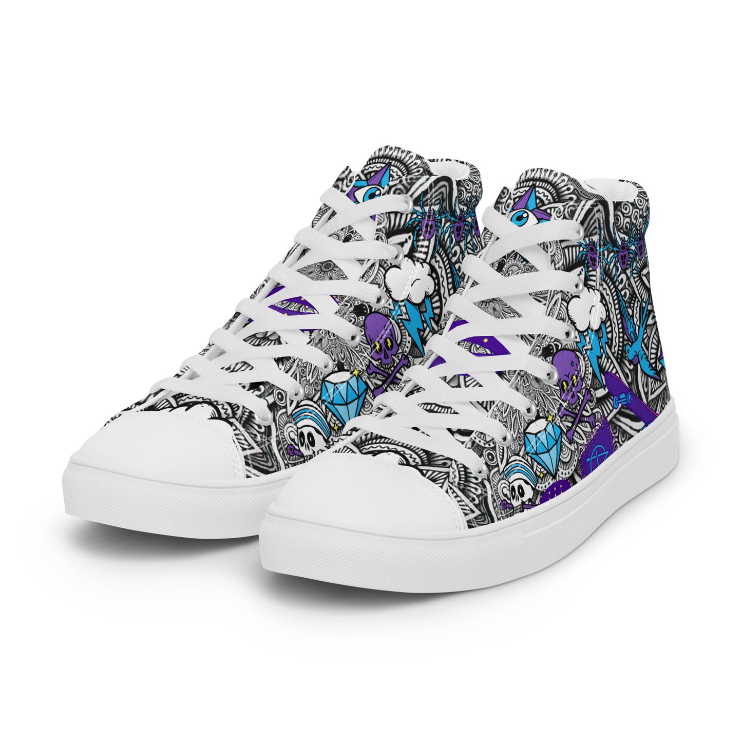 Mens High Top Canvas Shoes Comic Punk