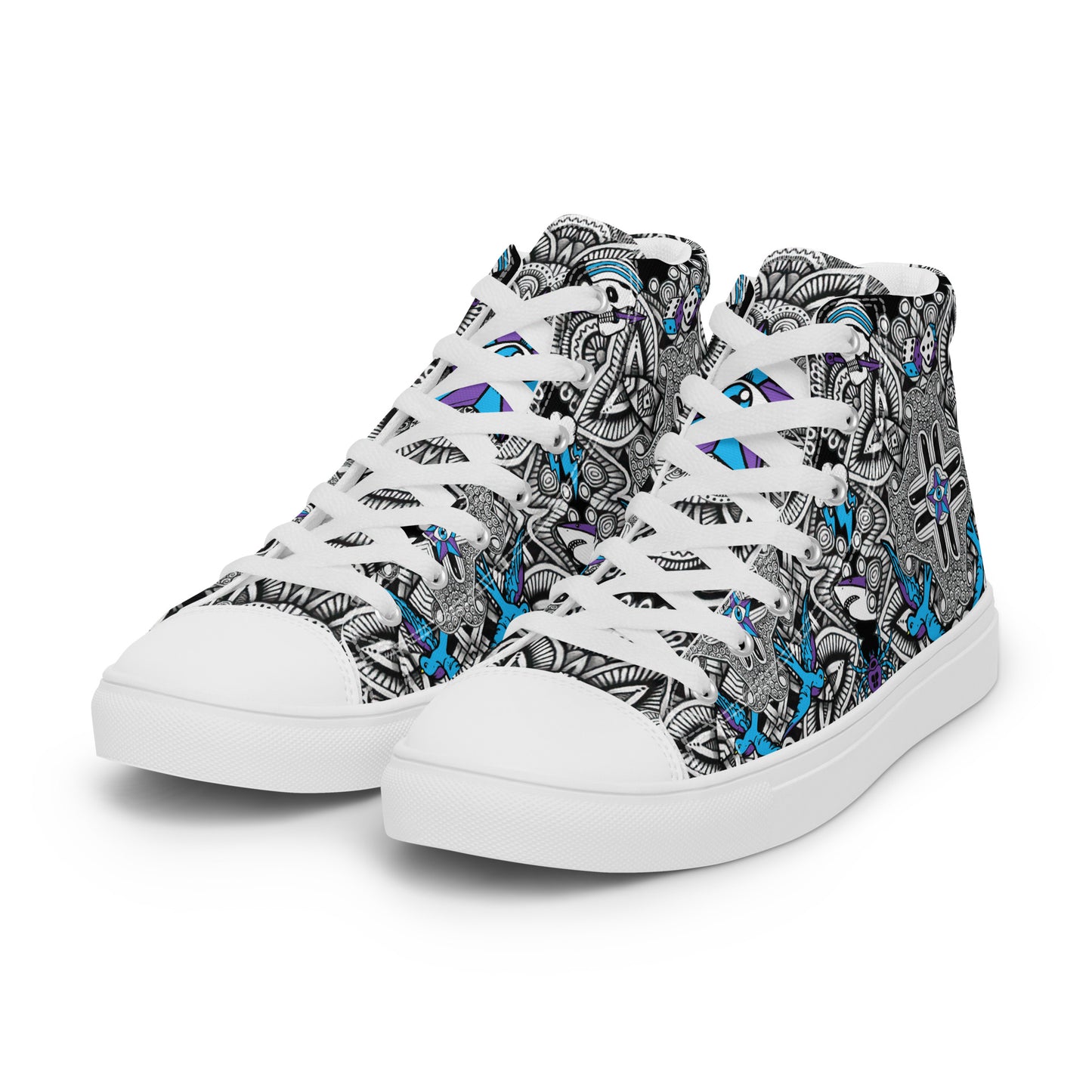 Mens High Top Canvas Shoes Tribal Punk