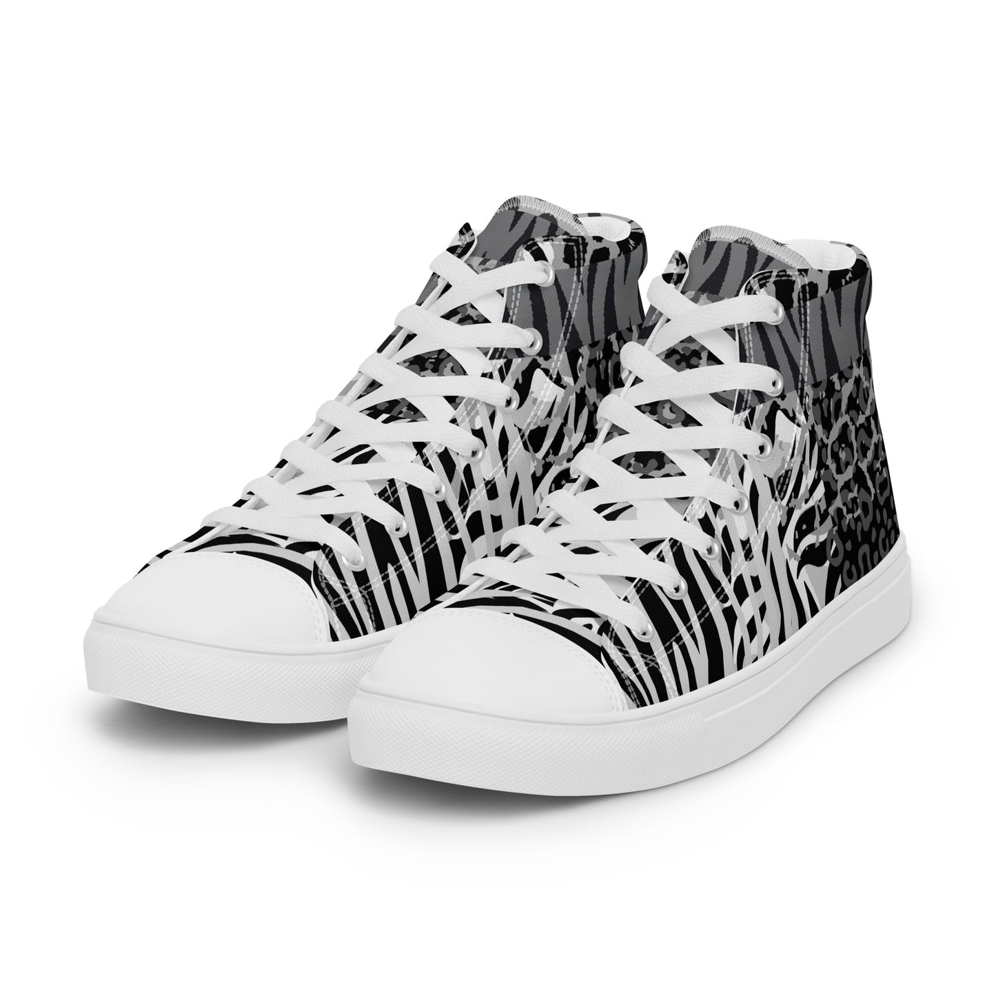 Mens High Top Canvas Shoes Ice Tiger