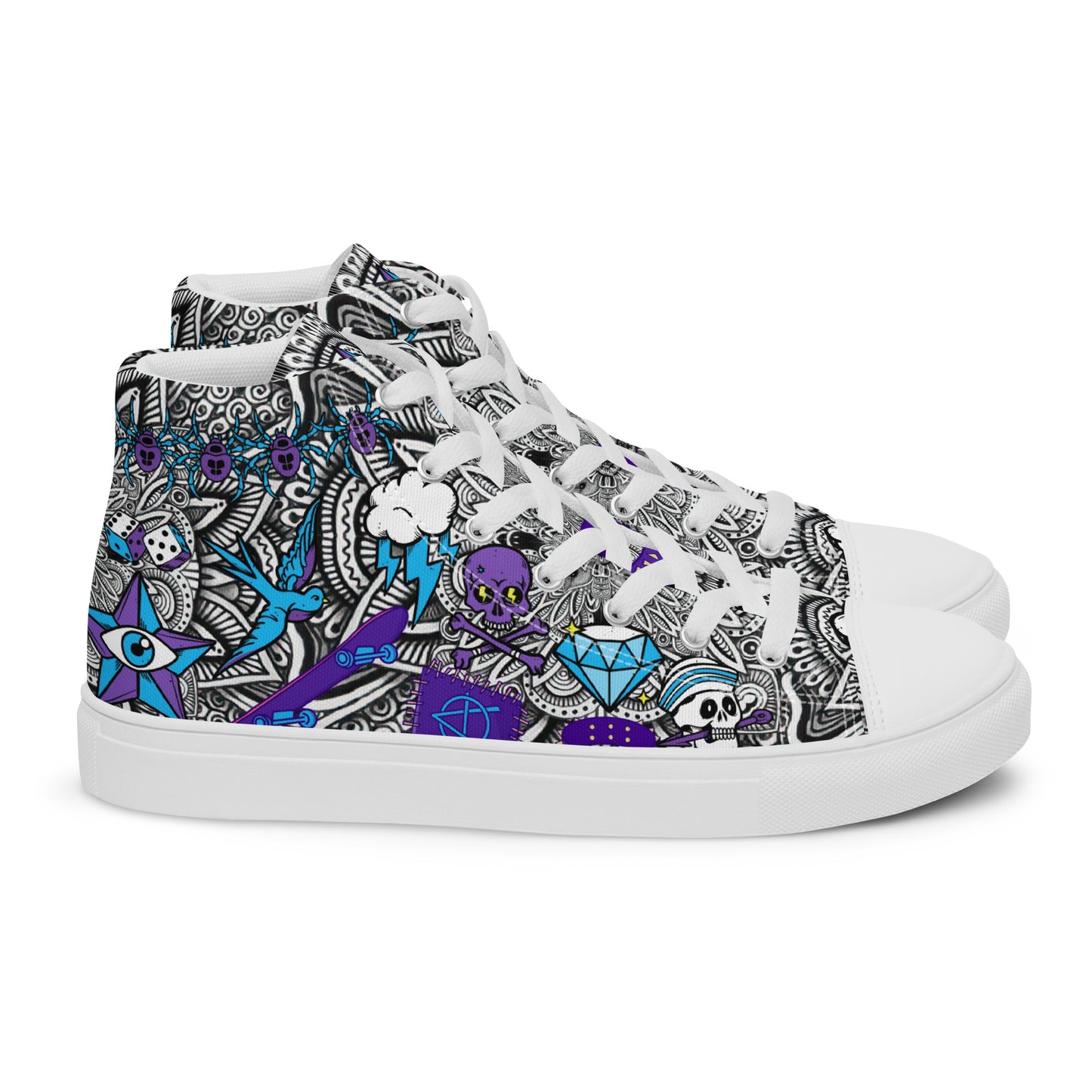 Mens High Top Canvas Shoes Comic Punk