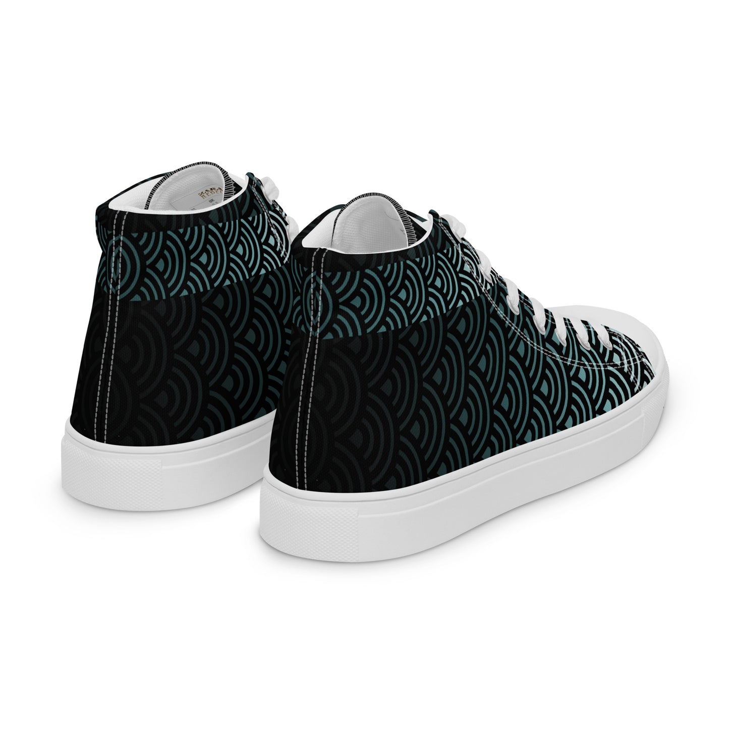 Mens High Top Canvas Shoes Japanese Waves River