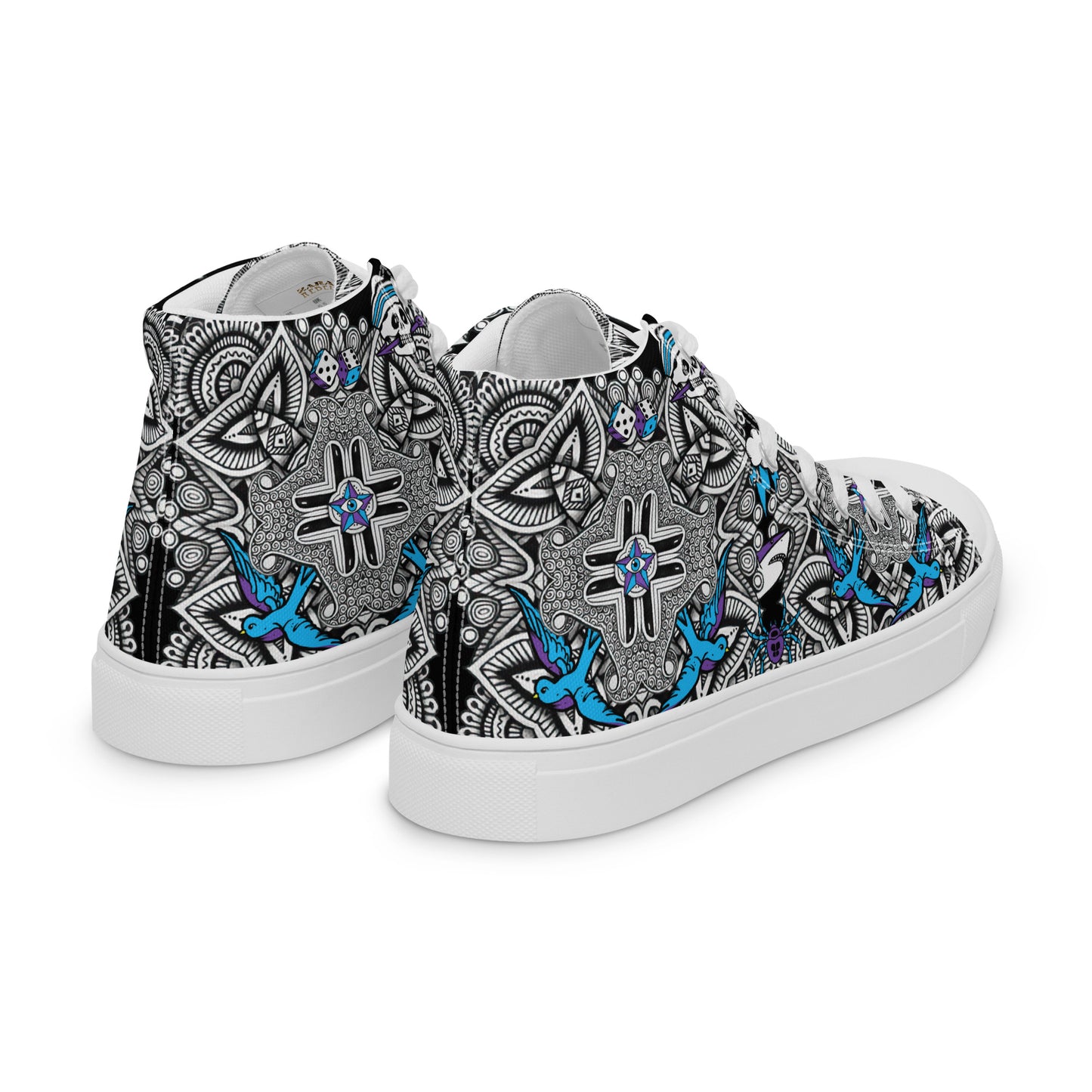 Mens High Top Canvas Shoes Tribal Punk