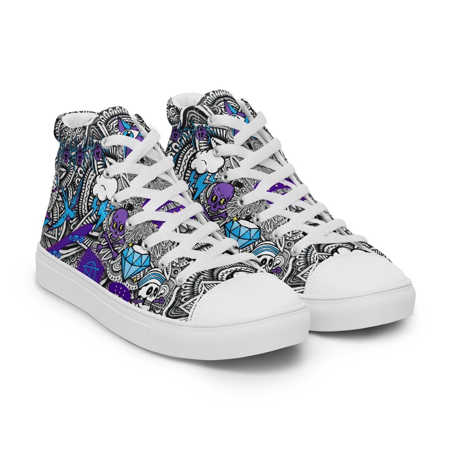 Mens High Top Canvas Shoes Comic Punk