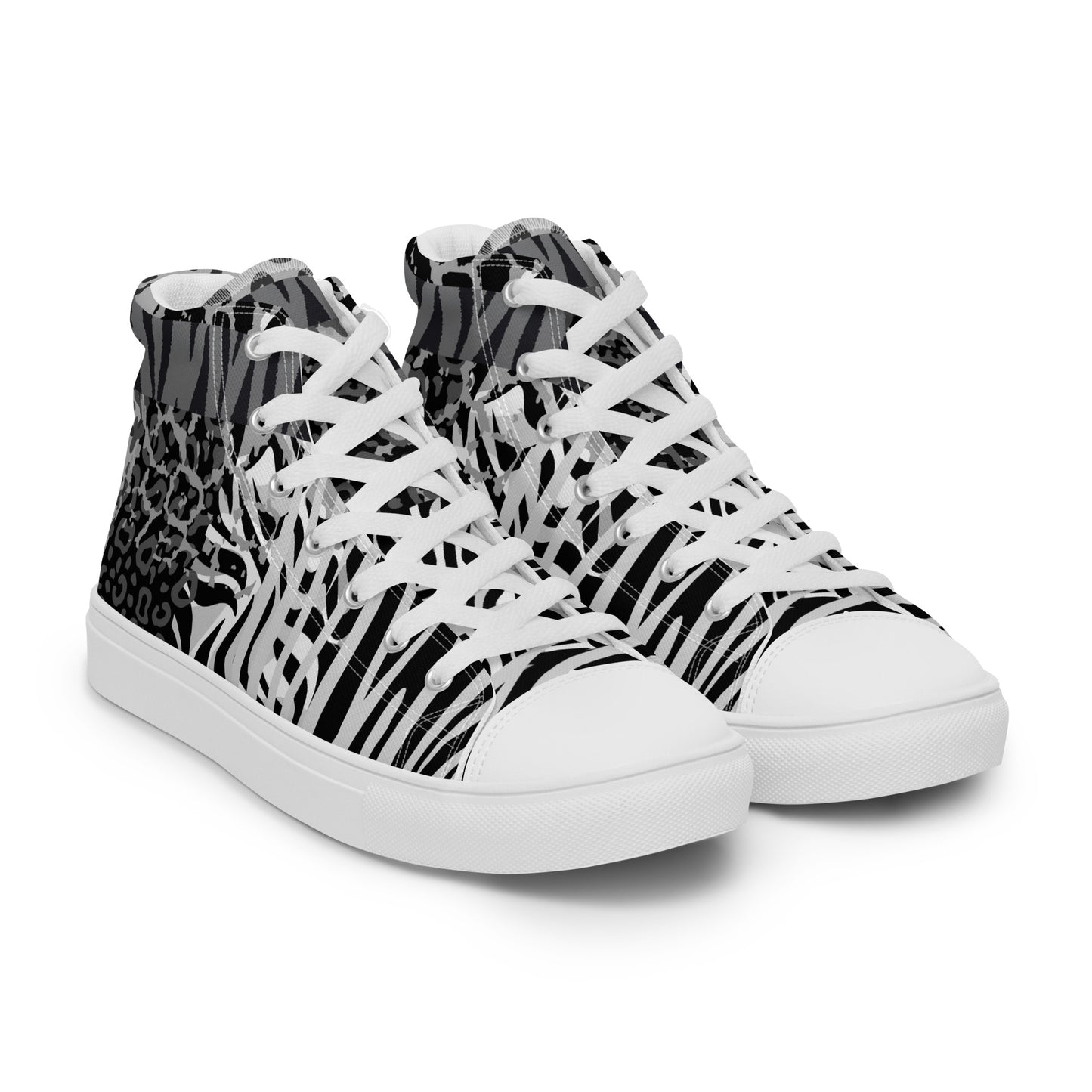 Mens High Top Canvas Shoes Ice Tiger