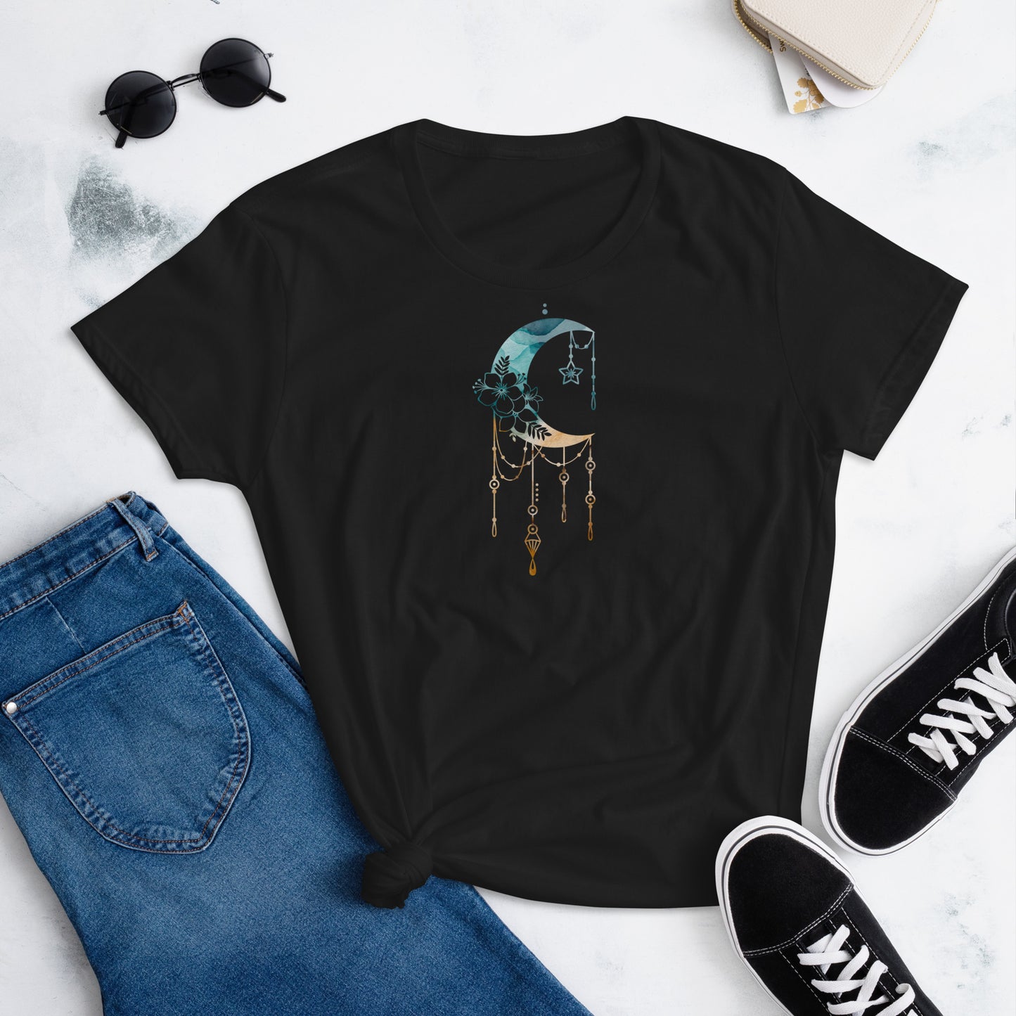 Ladies Eco-Enviro-Friendly & Ethically Sourced Fashion Fit T-Shirt Lunar Love