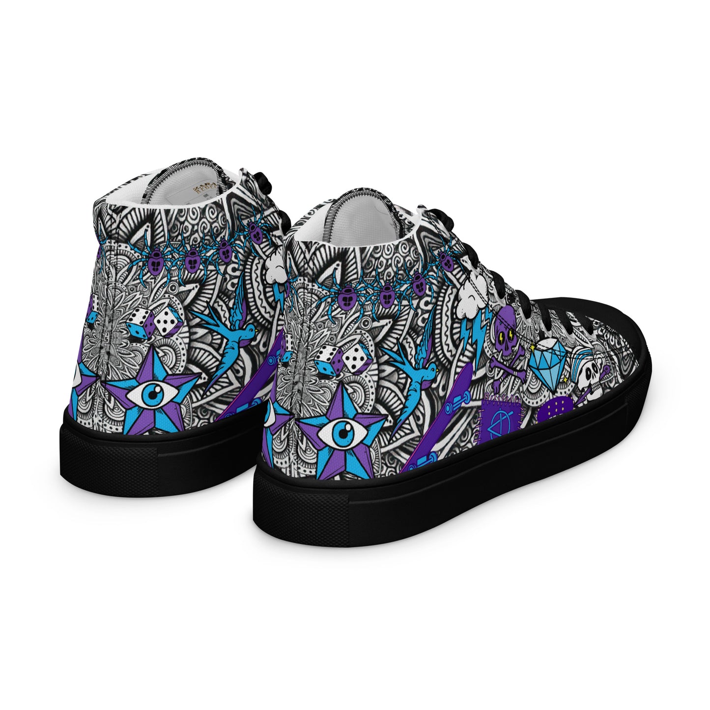 Ladies High Top Canvas Shoes Comic Punk