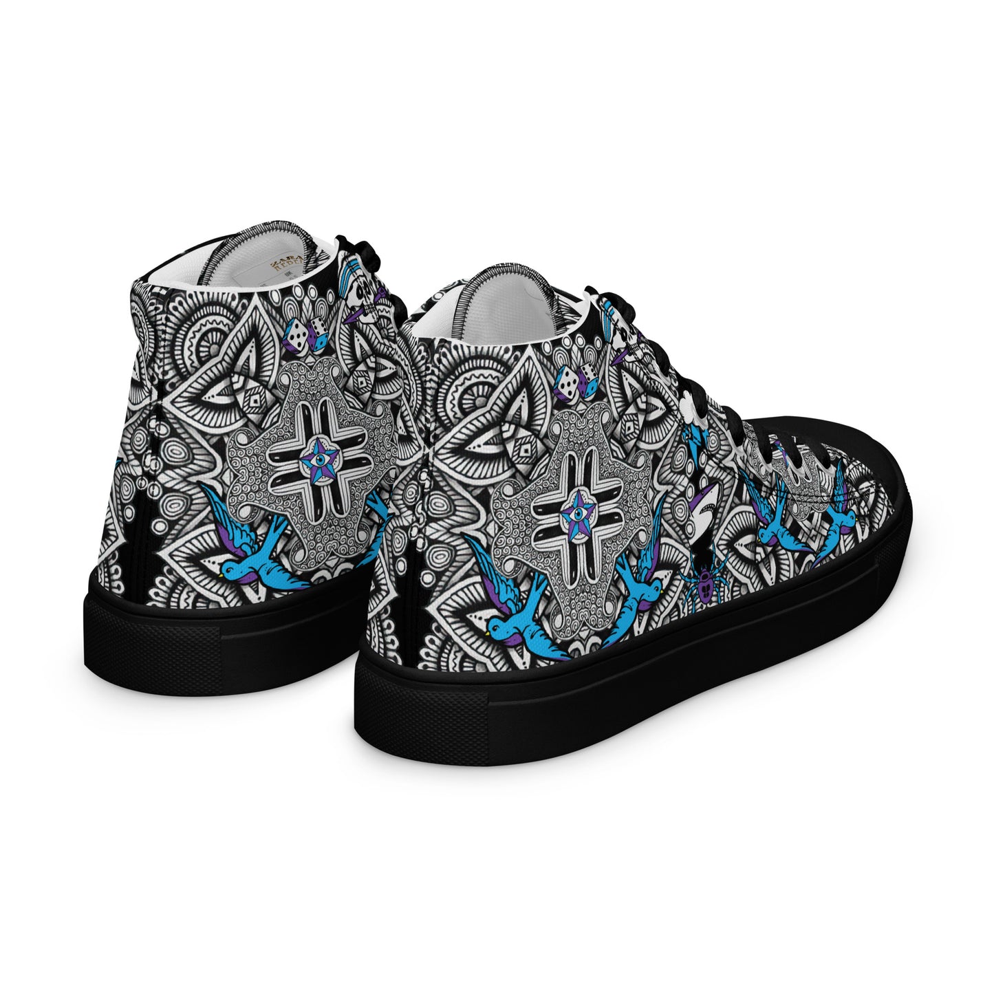 Ladies High Top Canvas Shoes Tribal Punk