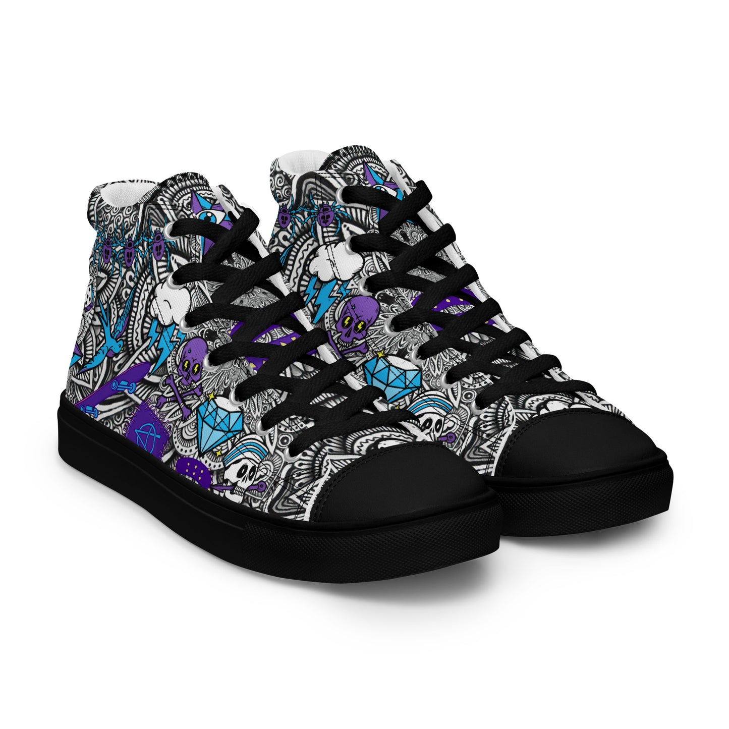 Ladies High Top Canvas Shoes Comic Punk