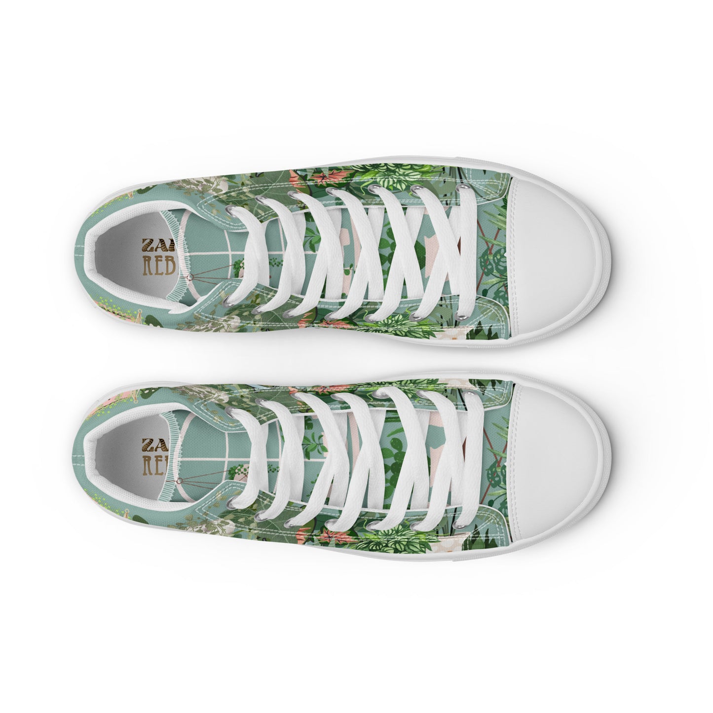 Ladies High Top Canvas Shoes House Plant Lover