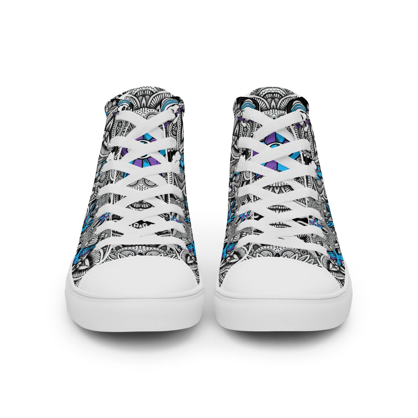 Ladies High Top Canvas Shoes Tribal Punk