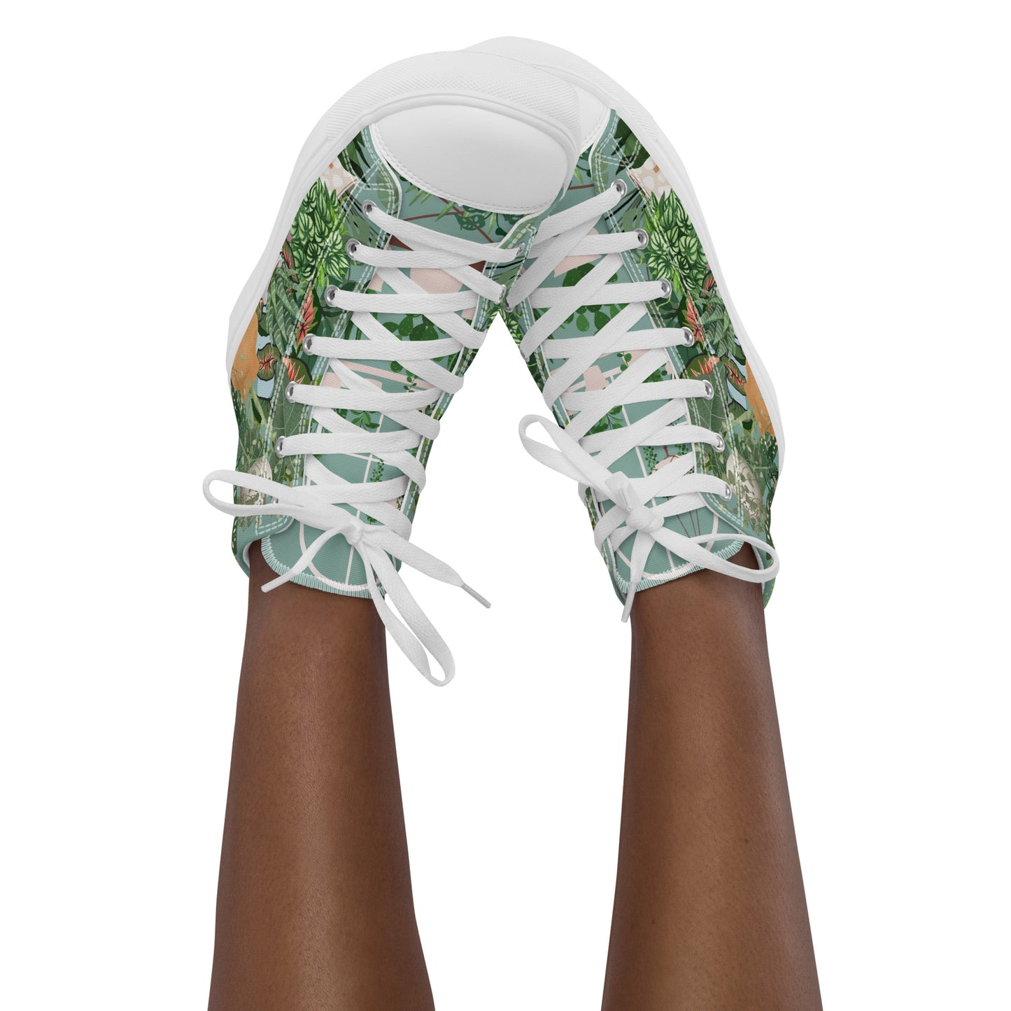 Ladies High Top Canvas Shoes House Plant Lover