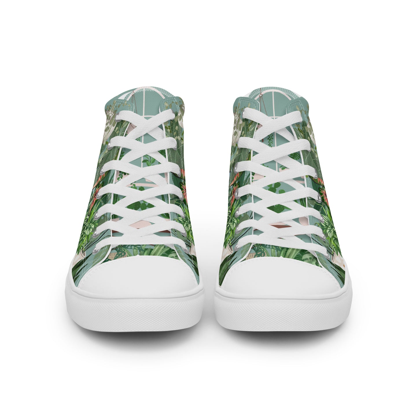 Ladies High Top Canvas Shoes House Plant Lover