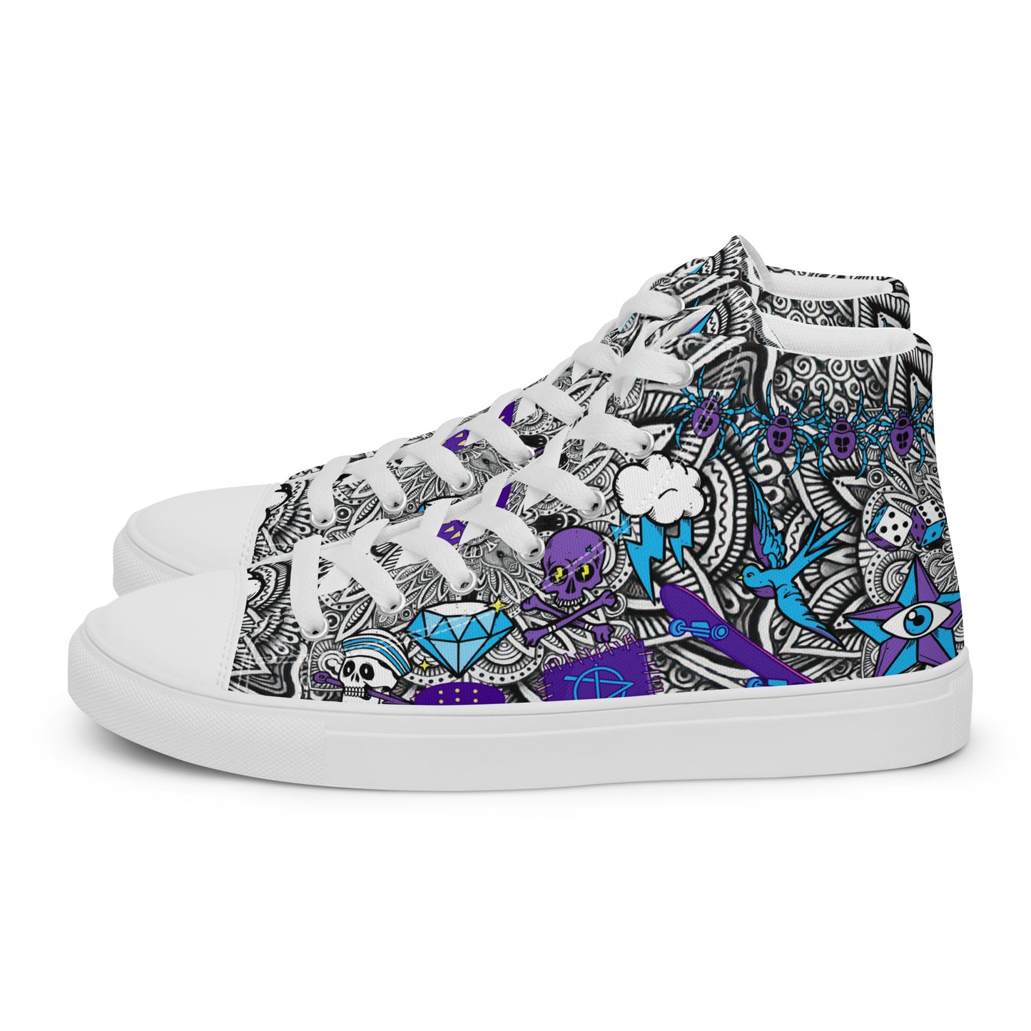 Ladies High Top Canvas Shoes Comic Punk