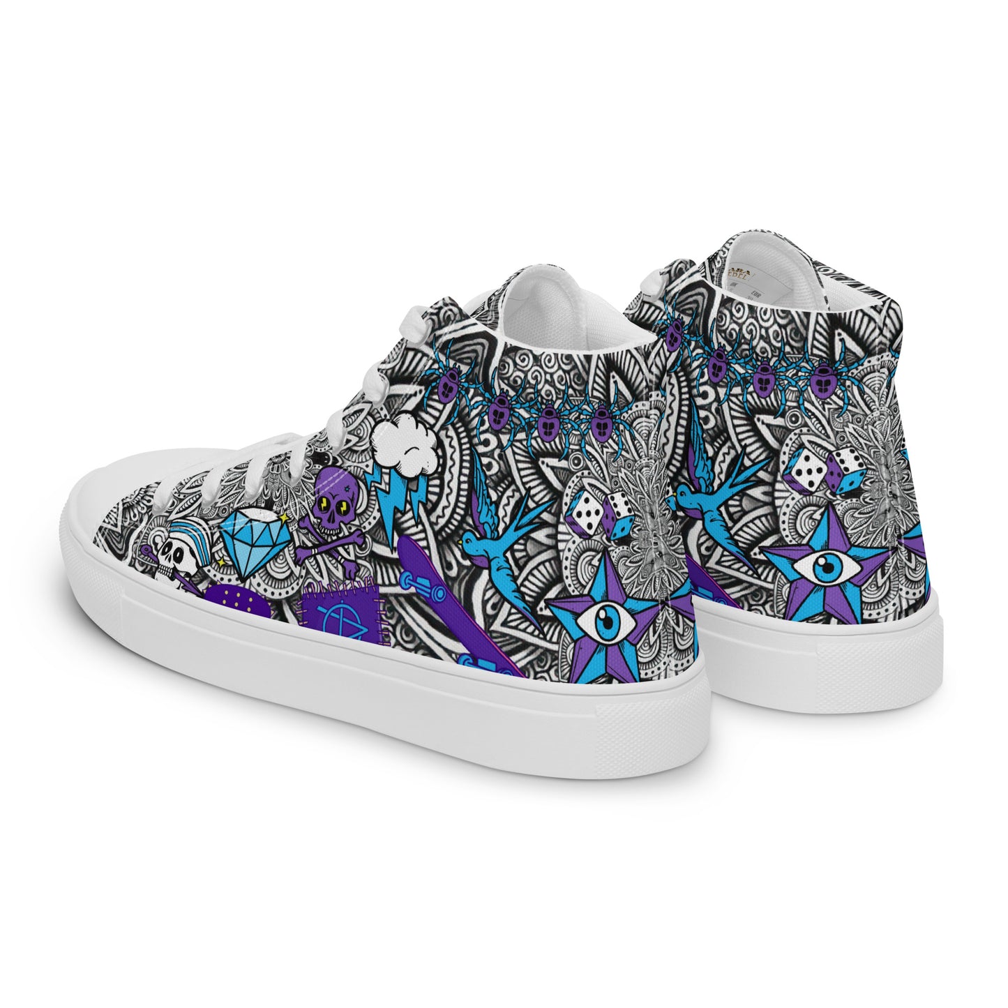 Ladies High Top Canvas Shoes Comic Punk