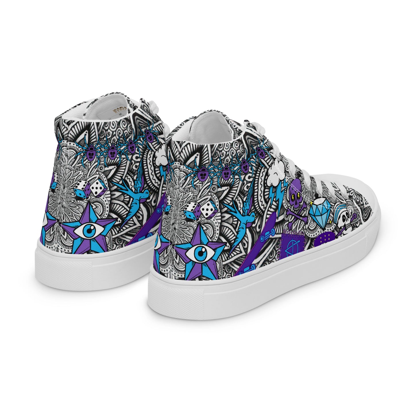 Ladies High Top Canvas Shoes Comic Punk