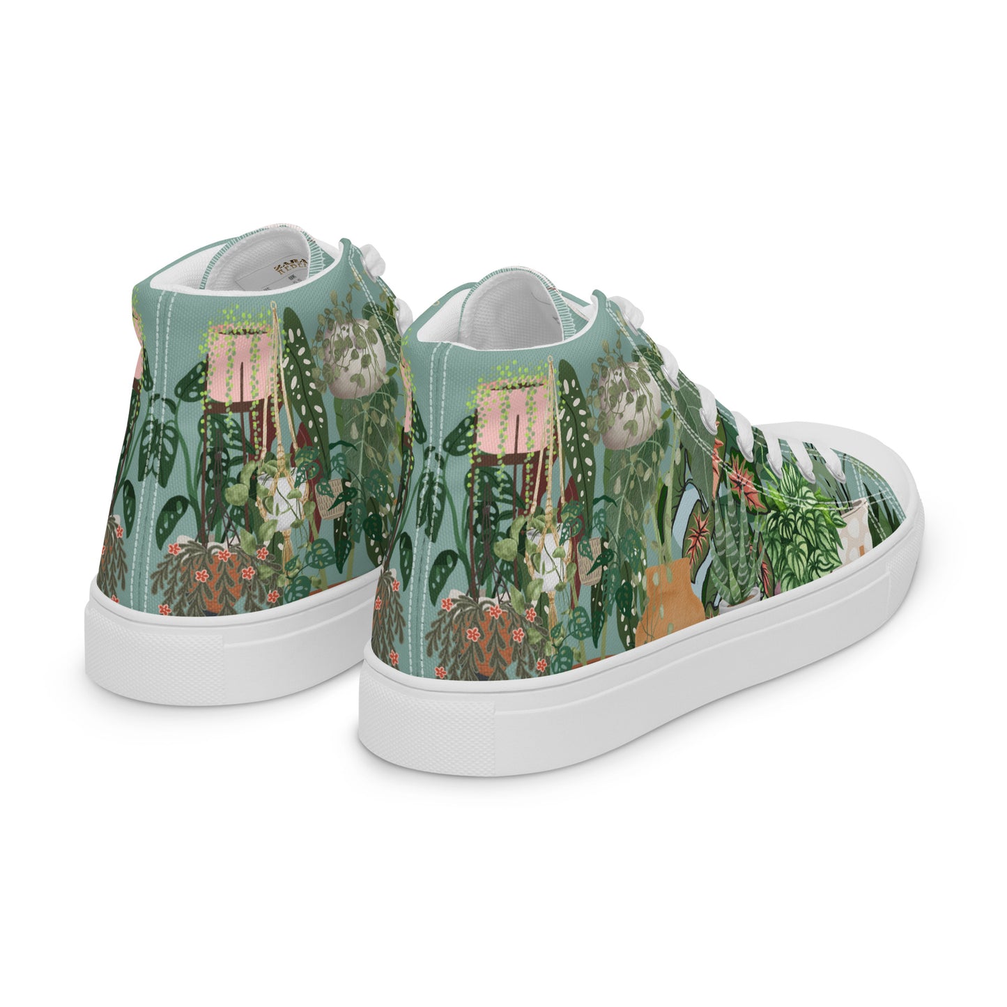 Ladies High Top Canvas Shoes House Plant Lover