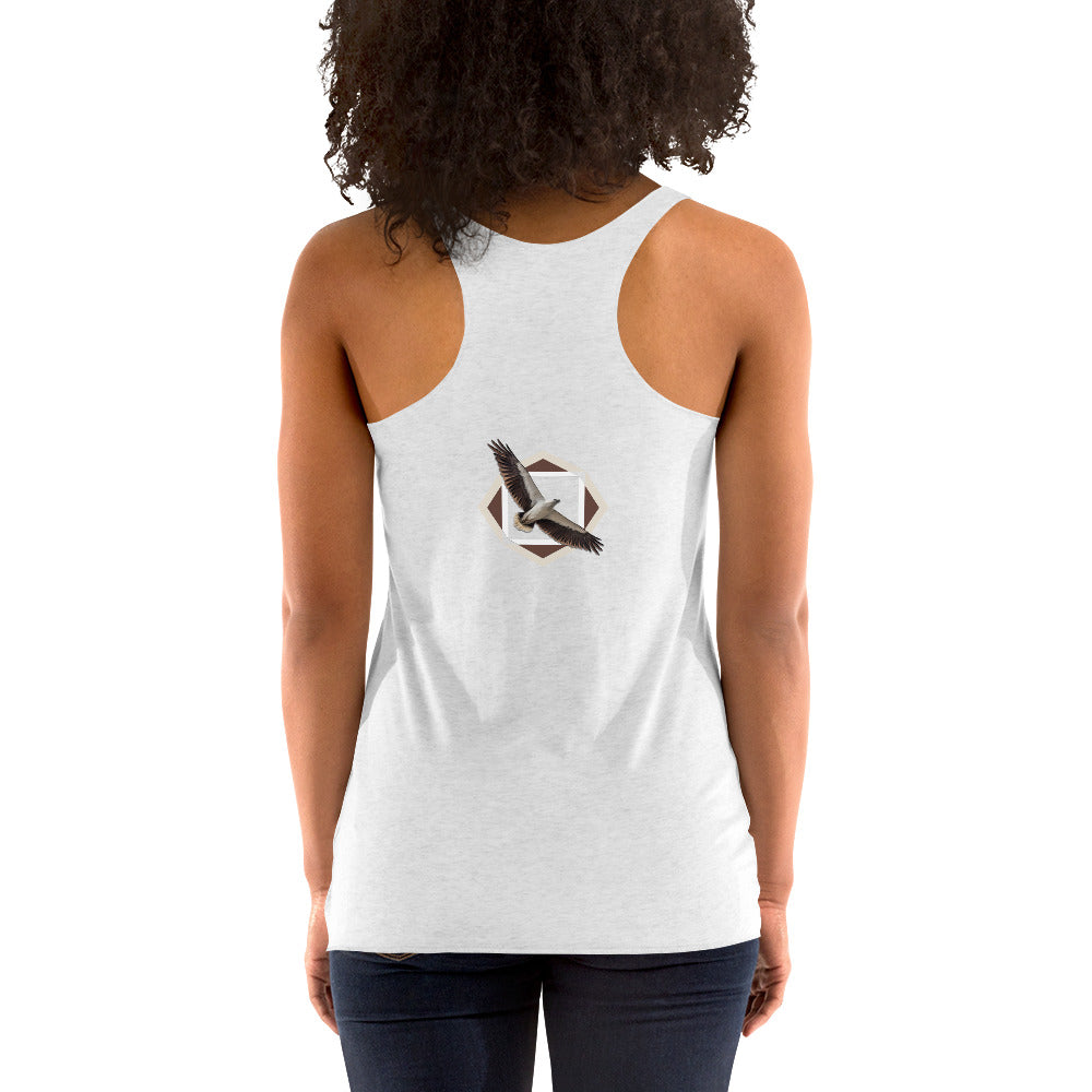 White-bellied Sea-Eagle (Haliaeetus leucogaster). Women's Racerback Tank