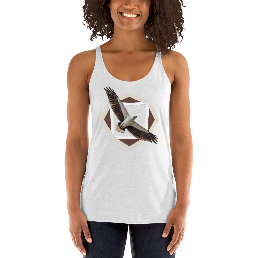 White-bellied Sea-Eagle (Haliaeetus leucogaster). Women's Racerback Tank