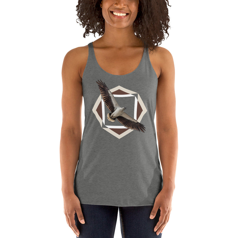 White-bellied Sea-Eagle (Haliaeetus leucogaster). Women's Racerback Tank