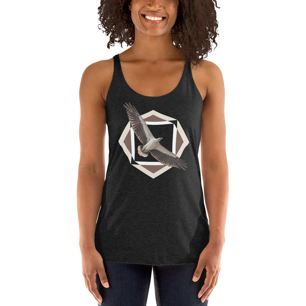 White-bellied Sea-Eagle (Haliaeetus leucogaster). Women's Racerback Tank