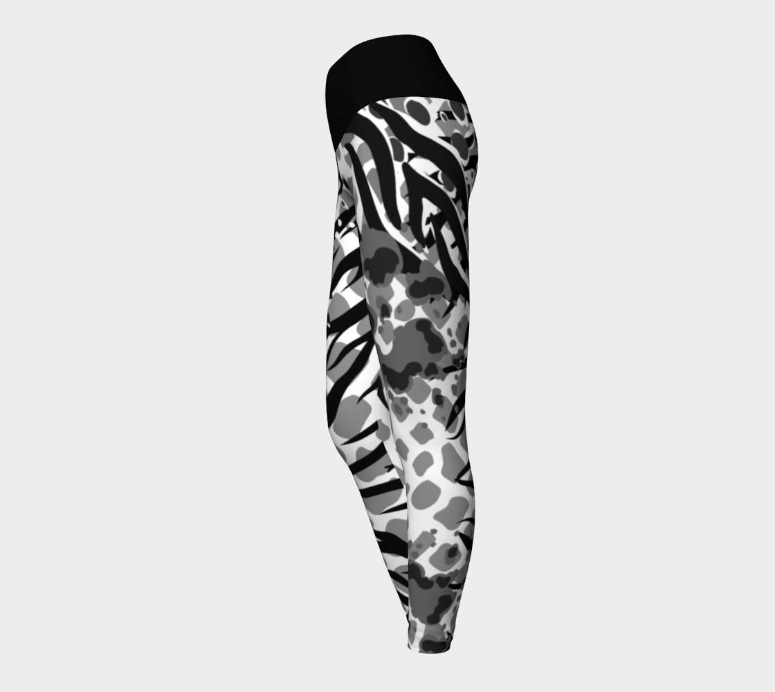 Luxury Super Wide Waist Eco Polyester Leggings Ice Leo Tiger